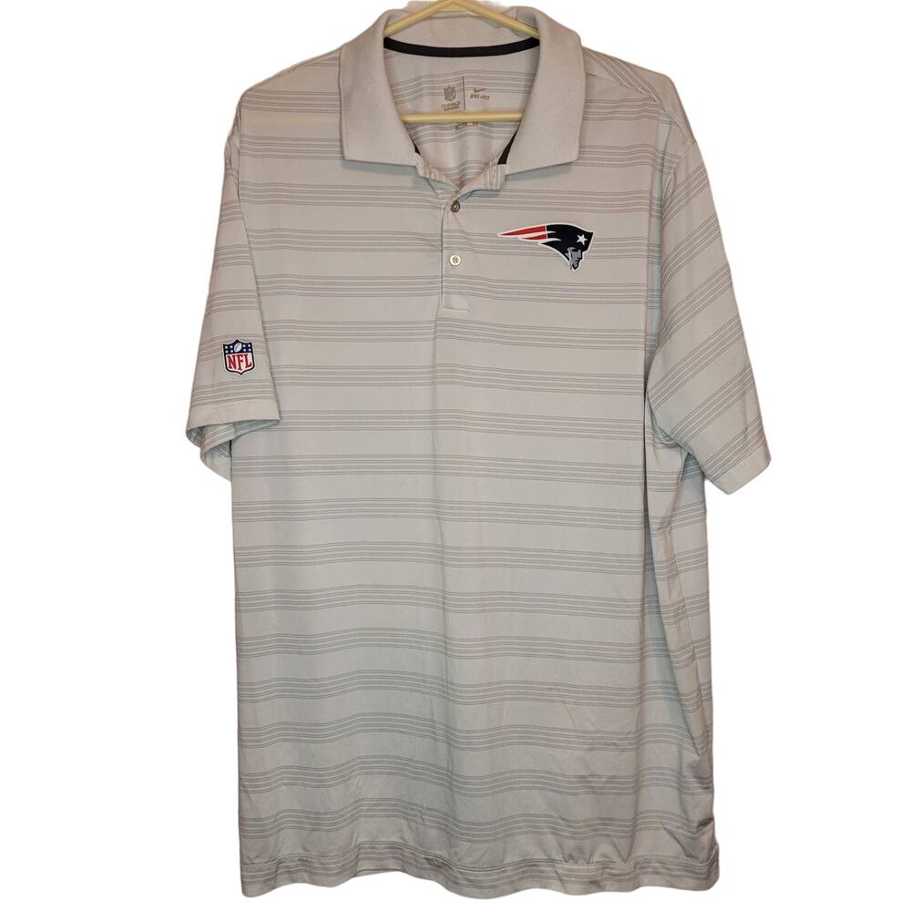 Nike On Field Mens Dri Fit New England Patriots Athletic Polo Shirt Size XXL